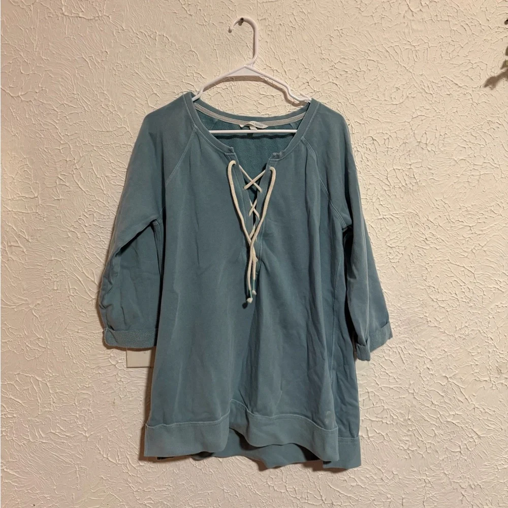Victoria’s Secret Blue Green Pullover Top Women’s Large V-Neck 3/4 Sleeve